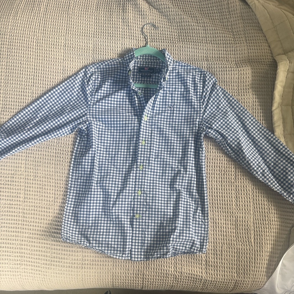 Vineyard Vines Blue Gingham Button-Down Shirt
